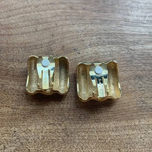 VTG Gucci Gold Earrings Clip On by Paolo Gucci - Picture 3 of 7